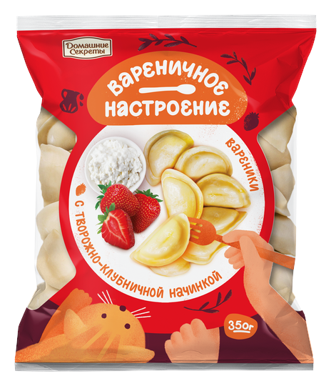 Вареники ДОМАШНИЕ СЕКРЕТЫ Вареничное настроение с творожно-клубничной начинкой 350г