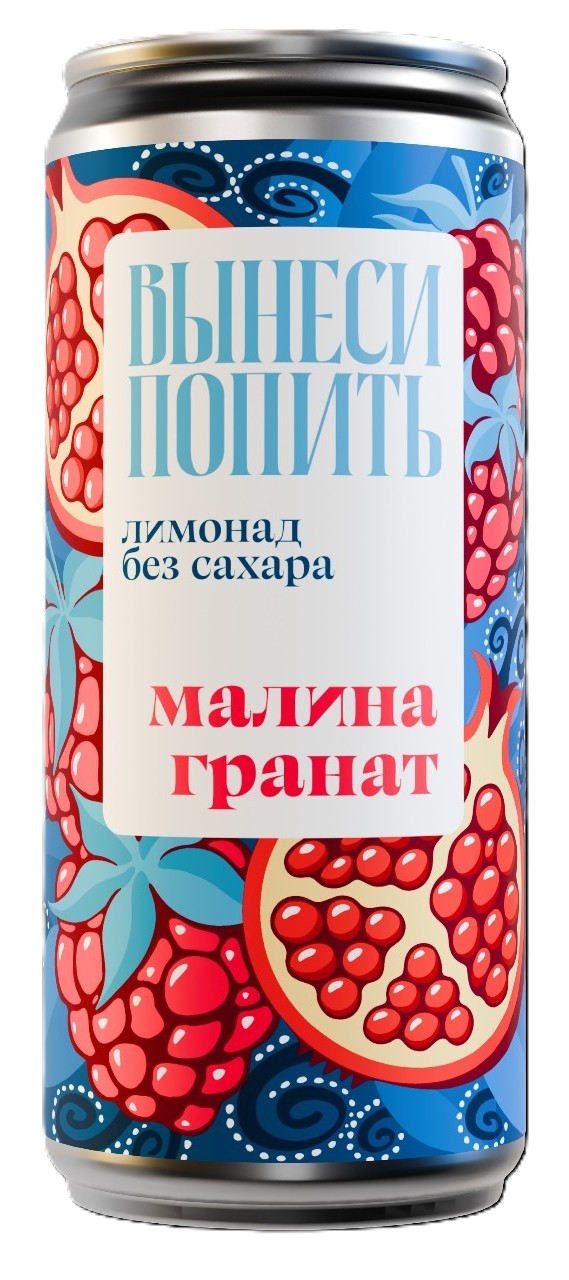 Лимонад без сахара ВЫНЕСИ ПОПИТЬ малина гранат ж/б 0.33л