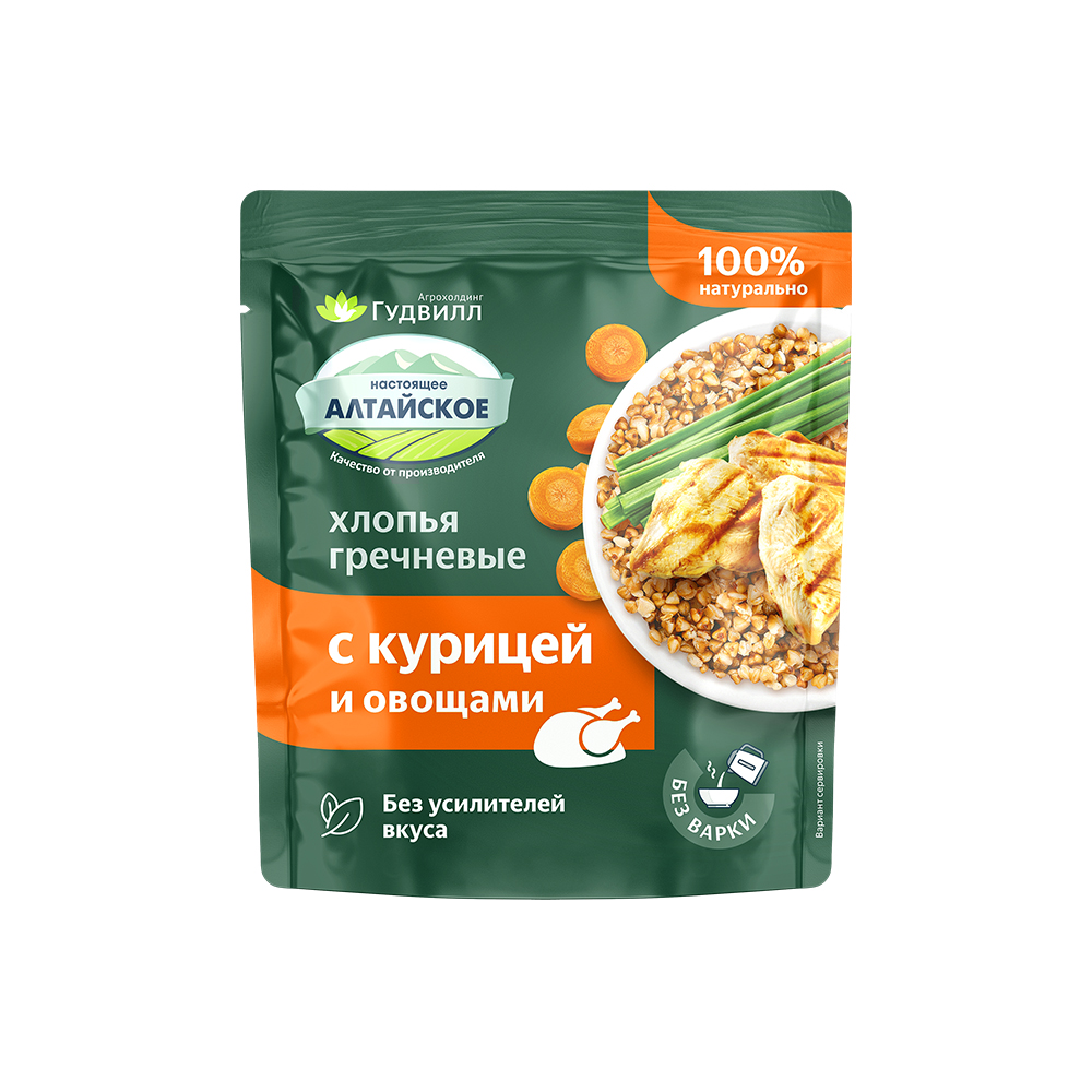 Каша ГУДВИЛЛ Хлопья гречневые курица с овощами м/у 40г