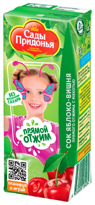 Сок САДЫ ПРИДОНЬЯ яблоко вишня 200мл