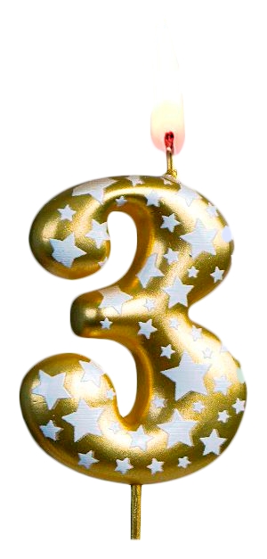 Свеча тортовая ОСЗ Звездочки цифра 3
