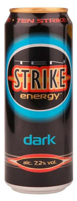 Напиток слабоалкогольный ТЕН СТРАЙК Дарк 7.2% ж/б 0.45л
