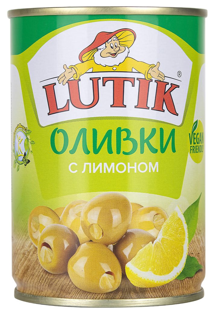 Оливки ЛЮТИК с лимоном ж/б ключ 280г