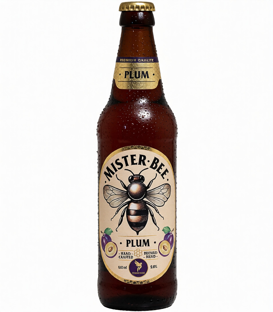 Напиток слабоалкогольный МИСТЕР БИ Медовуха слива 5% ст/б 0.45л