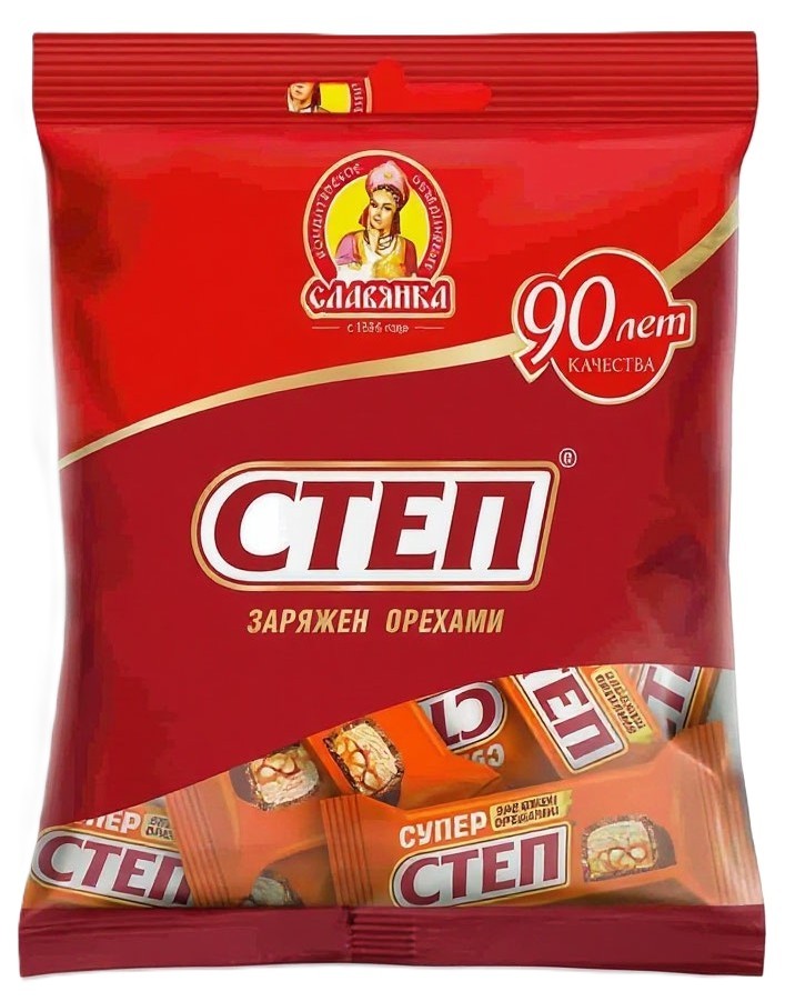 Конфеты СЛАВЯНКА Супер Степ 196г
