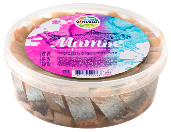 Сельдь МЕРИДИАН Матье филе-кусочки в масле 480г