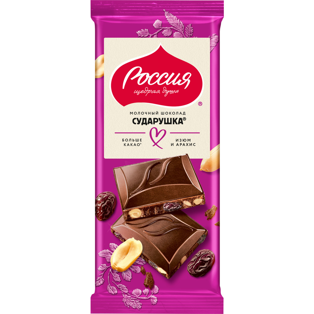 Шоколад РОССИЯ Сударушка орех изюм 75г