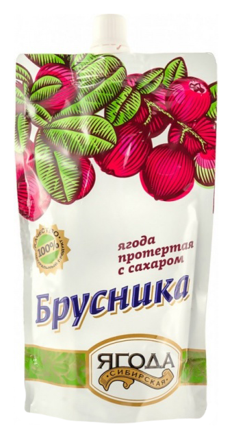 Брусника САВА протертая с сахаром д/пак 280г