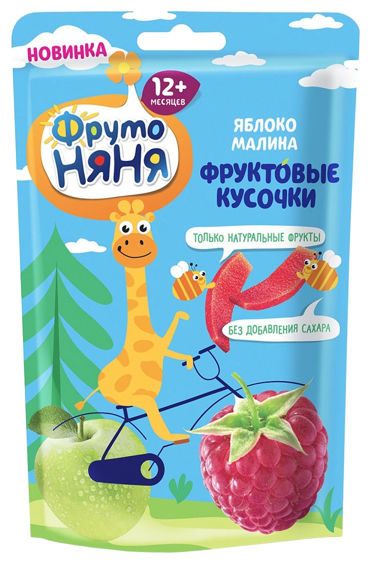 Фруктовые кусочки ФРУТОНЯНЯ яблоко малина м/у 15г