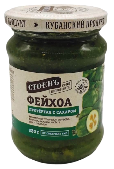 Фейхоа СТОЕВЪ протертая с сахаром ст/б 280г