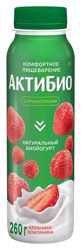 Биойогурт АКТИБИО клубника земляника бзмж 1.5% 260г
