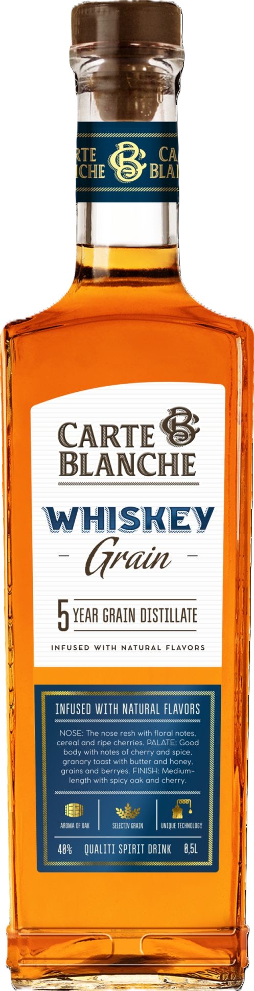 Виски КАРТ БЛАНШ 40% ст/б 0.5л