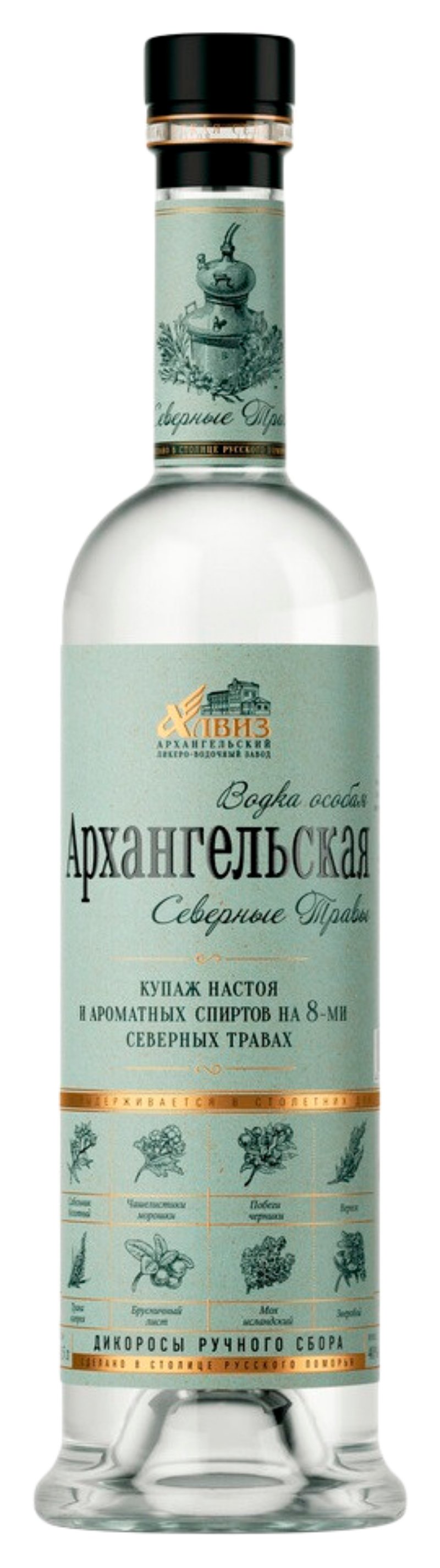 Водка АРХАНГЕЛЬСКАЯ Северные травы 40% ст/б 0.5л