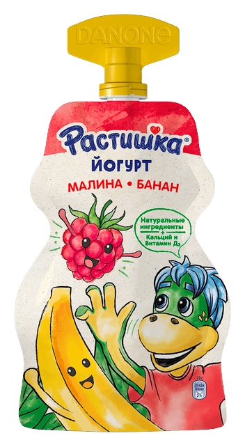Йогурт РАСТИШКА малина банан бзмж 2.6% 70г