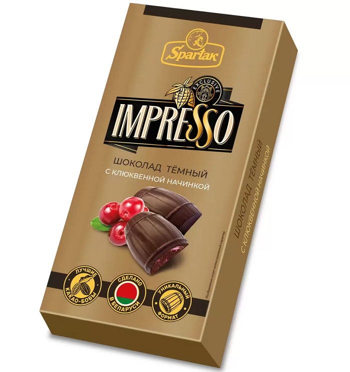 Шоколад КОММУНАРКА Импрессо с клюквенной начинкой 141г