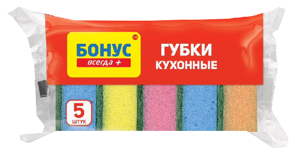Губка кухонная БОНУС Норма 5шт