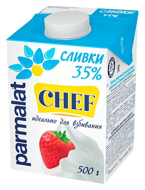 Сливки ПАРМАЛАТ ультрапастер бзмж 35% пюр/пак 500мл
