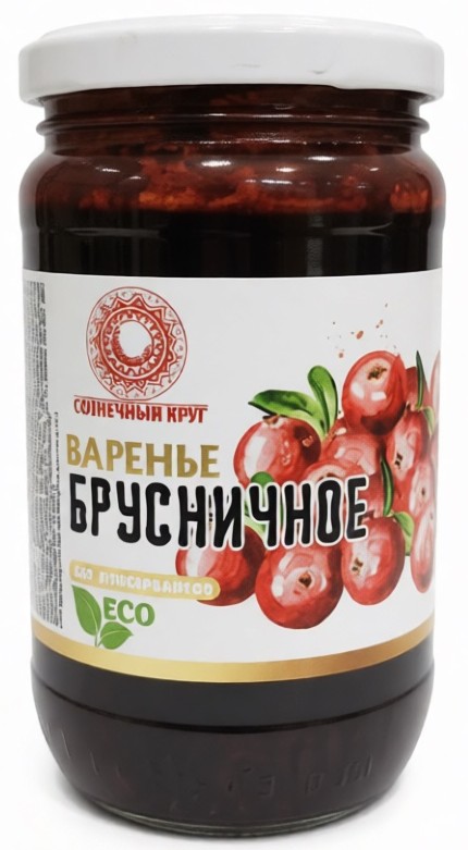 Варенье СОЛНЕЧНЫЙ КРУГ брусничное ст/б 400г