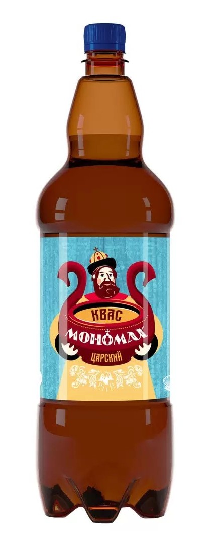 Квас МОНОМАХ ЦАРСКИЙ темный пастер 1.5л