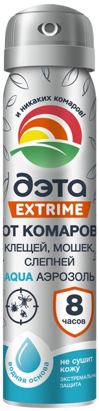 Аэрозоль ДЭТА Аква экстрим от клещей комаров мошки 75мл