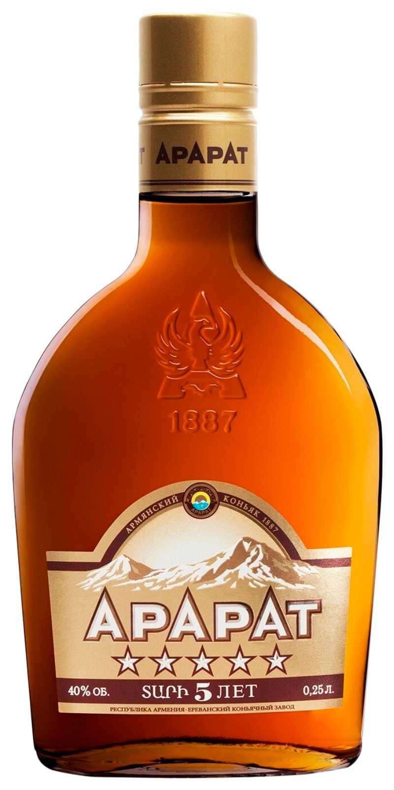 Коньяк АРАРАТ 5 лет 40% ст/б 0.25л