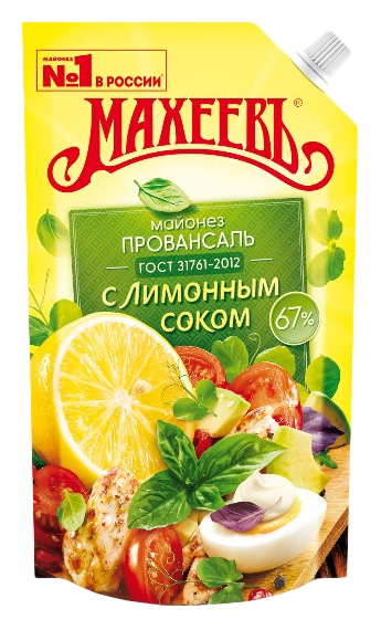 Майонез МАХЕЕВЪ Провансаль с лимонным соком 67% д/пак 400мл