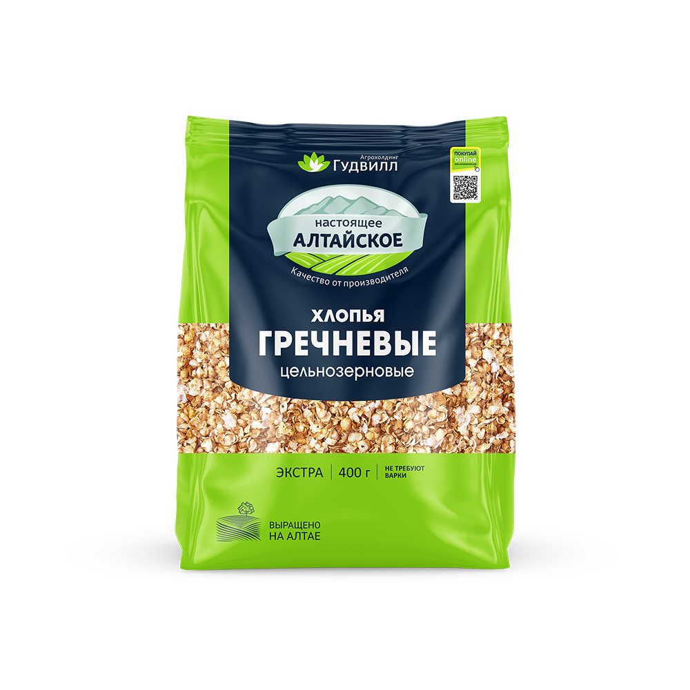 Хлопья ГУДВИЛЛ гречневые экстра м/у 400г