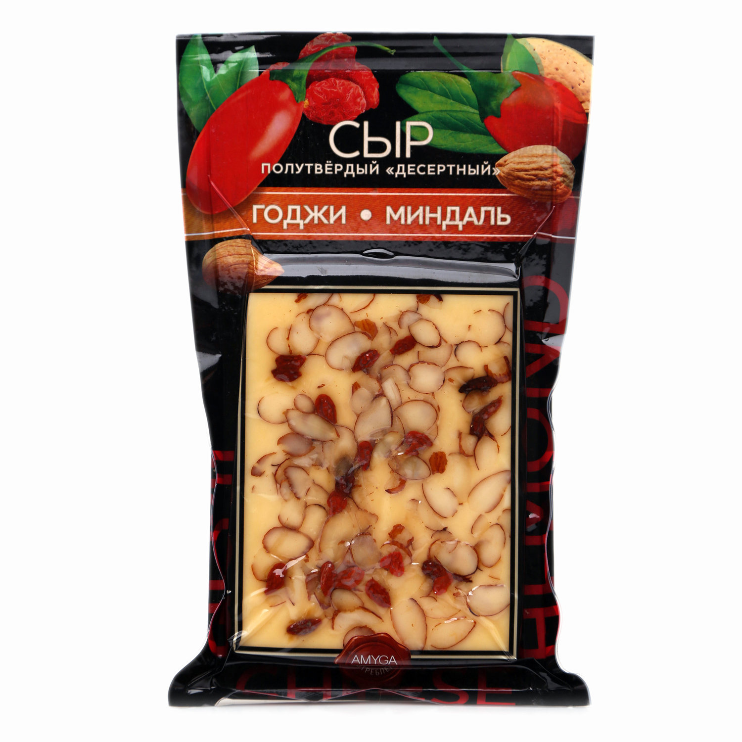 Сыр АМИГА Пармезан Блюз курага миндаль ягоды годжи бзмж 40% 100г
