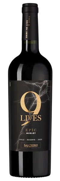 Вино 9 ЛАЙВС Эпик Мерло Резерв красное сух 13.5% ст/б 0.75л