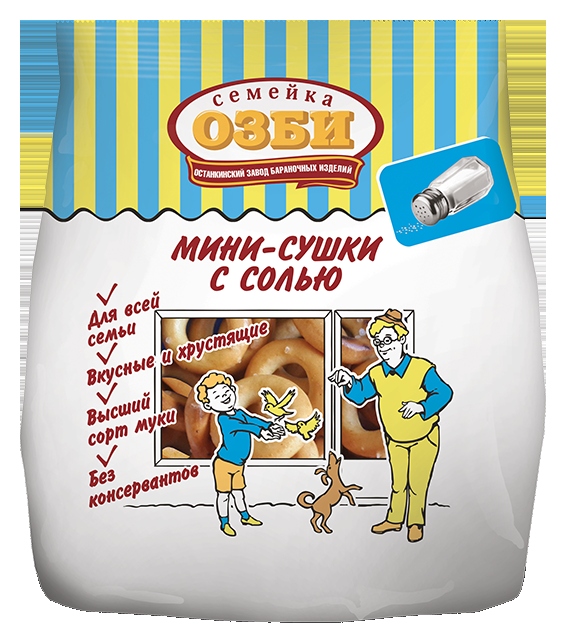 Сушка СЕМЕЙКА ОЗБИ мини с солью 150г