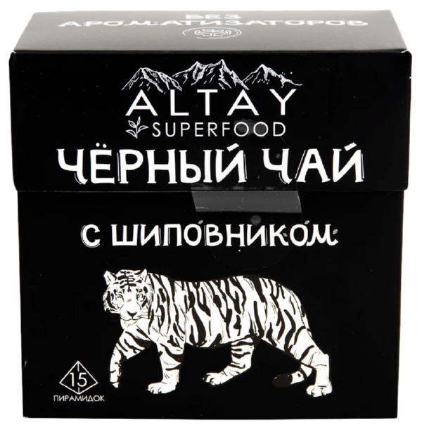 Чай АЛТАЙ СУПЕРФУД с шиповником черный 15пак пирамидки