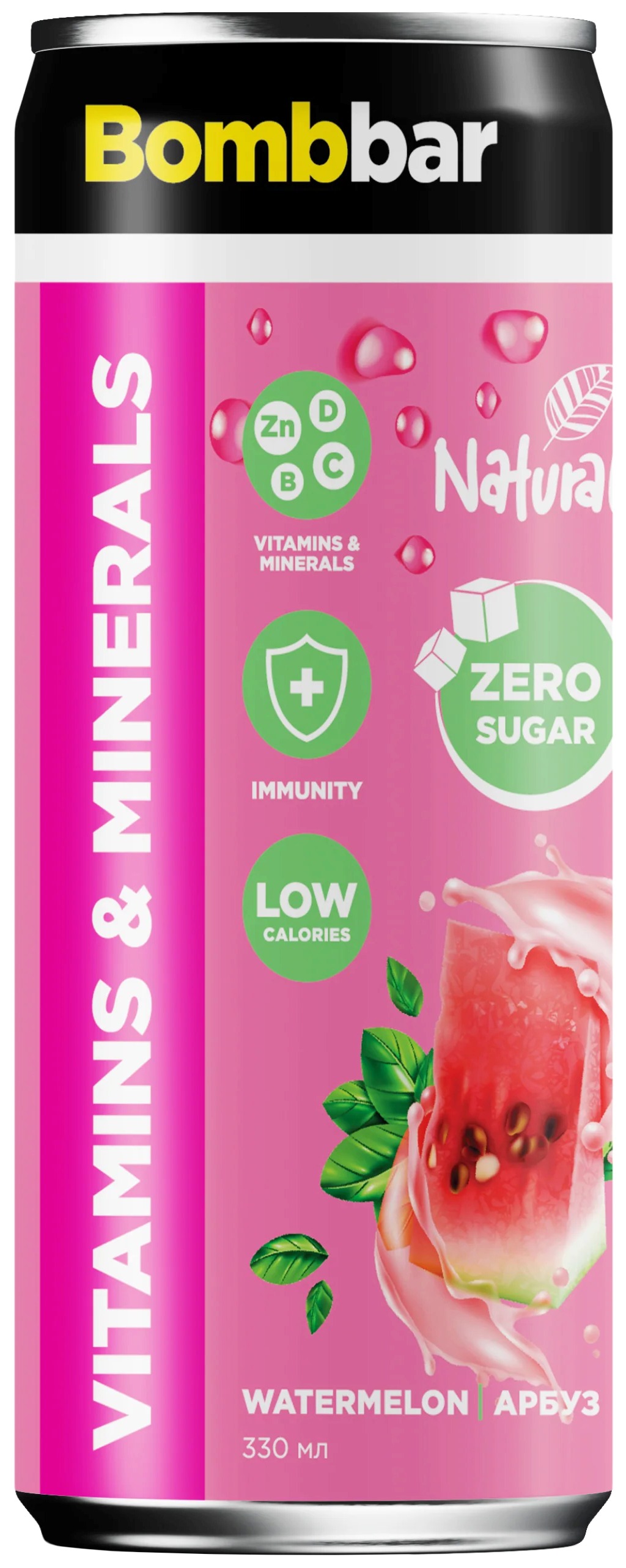 Напиток БОМББАР Лимонад со вкусом арбуза ж/б 330мл