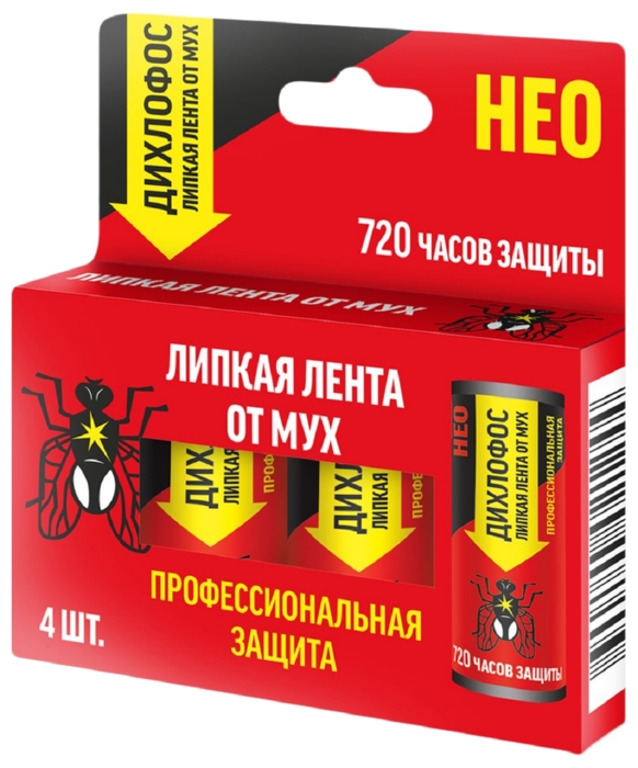 Лента липкая ДИХЛОФОС Нео от мух 4шт