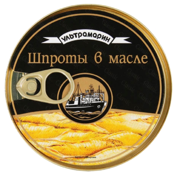 Шпроты УЛЬТРАМАРИН в масле ж/б ключ 160г