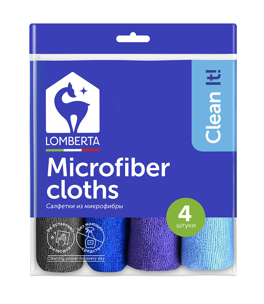 Салфетка ЛОМБЕРТА универсальная из микрофибры 4шт