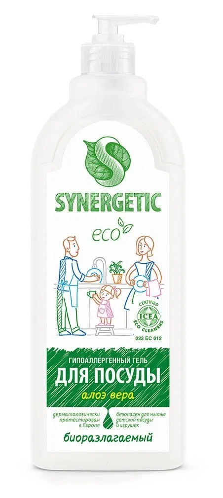 Средство для мытья посуды СИНЕРГЕТИК Алоэ 1000мл