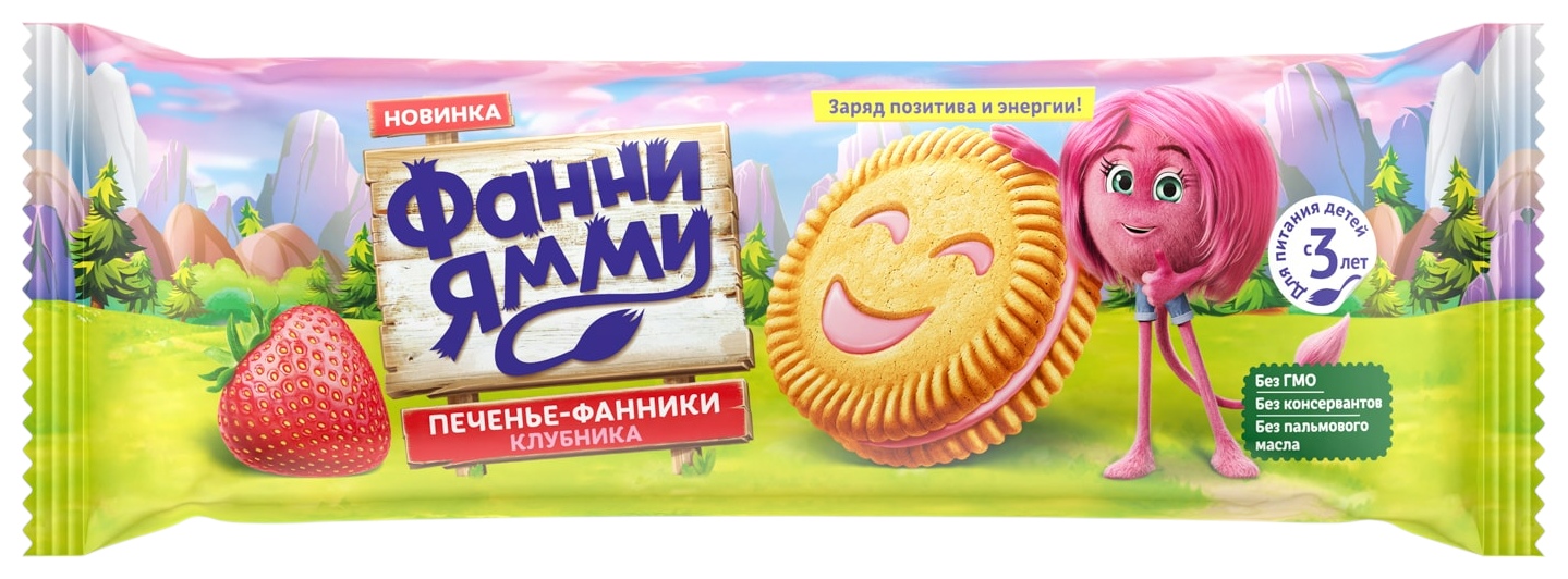 Печенье ФАННИ ЯММИ клубника 104г