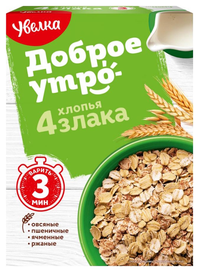 Хлопья УВЕЛКА 4 злака карт/уп 350г