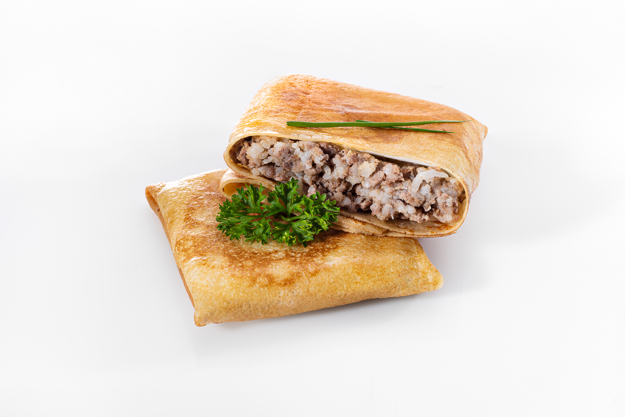 Блин фаршированный мясом и рисом 120г