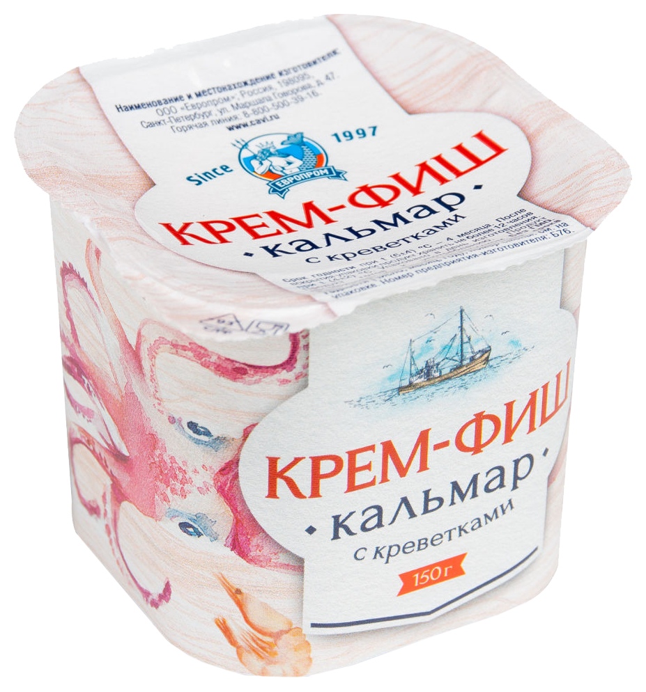 Паста ЕВРОПРОМ Крем-фиш кальмар креветки 150г