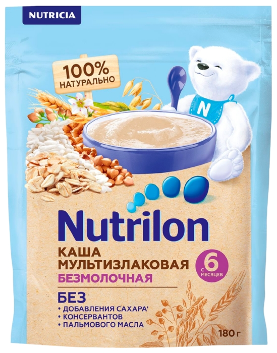 Каша НУТРИЛОН мультизлаковая безмолочная м/у 180г