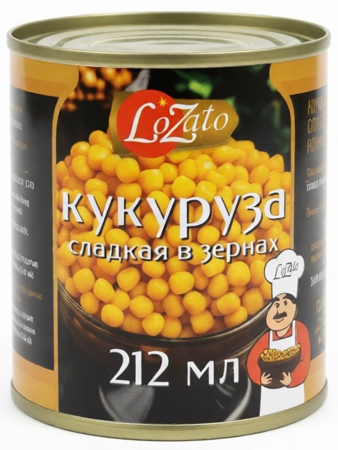 Кукуруза ЛОЗАТО сладкая в зернах ж/б ключ 212мл