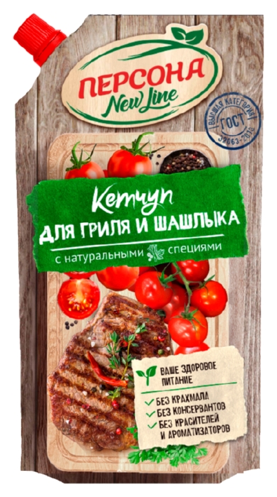 Кетчуп ПЕРСОНА Нью лайн для гриля и шашлыка д/пак 350г