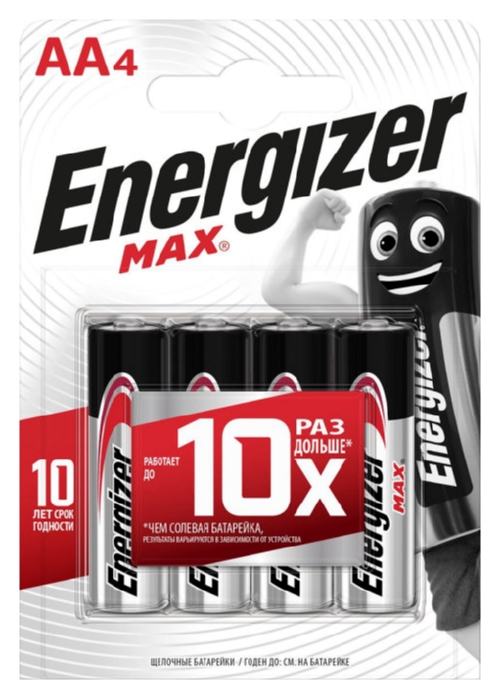 Батарейка ЭНЕРДЖАЙЗЕР Макс LR06 AA 4шт