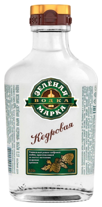 Водка ЗЕЛЕНАЯ МАРКА Кедровая 40% ст/б 0.1л