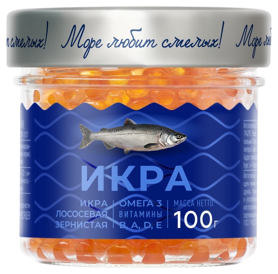 Икра лососевая ПУТИНА кеты зернистая из замороженного сырья ст/б 100г