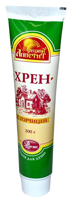 Хрен РУССКИЙ АППЕТИТ с горчицей туба 200г