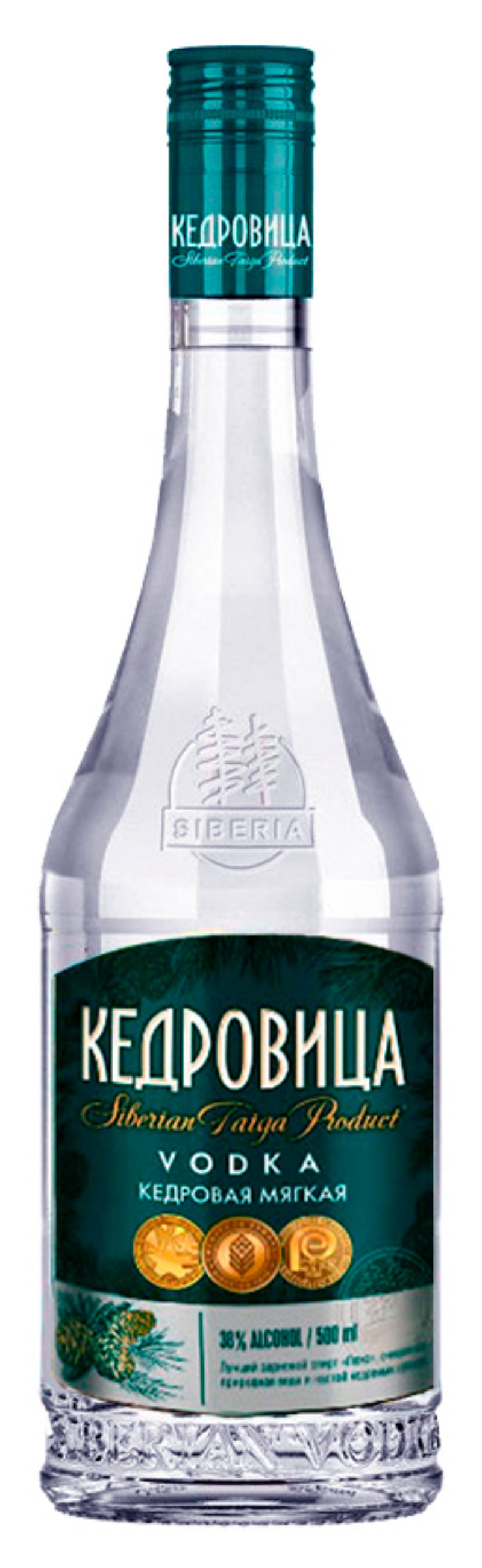 Водка КЕДРОВИЦА Кедровая мягкая 38% ст/б 0.5л
