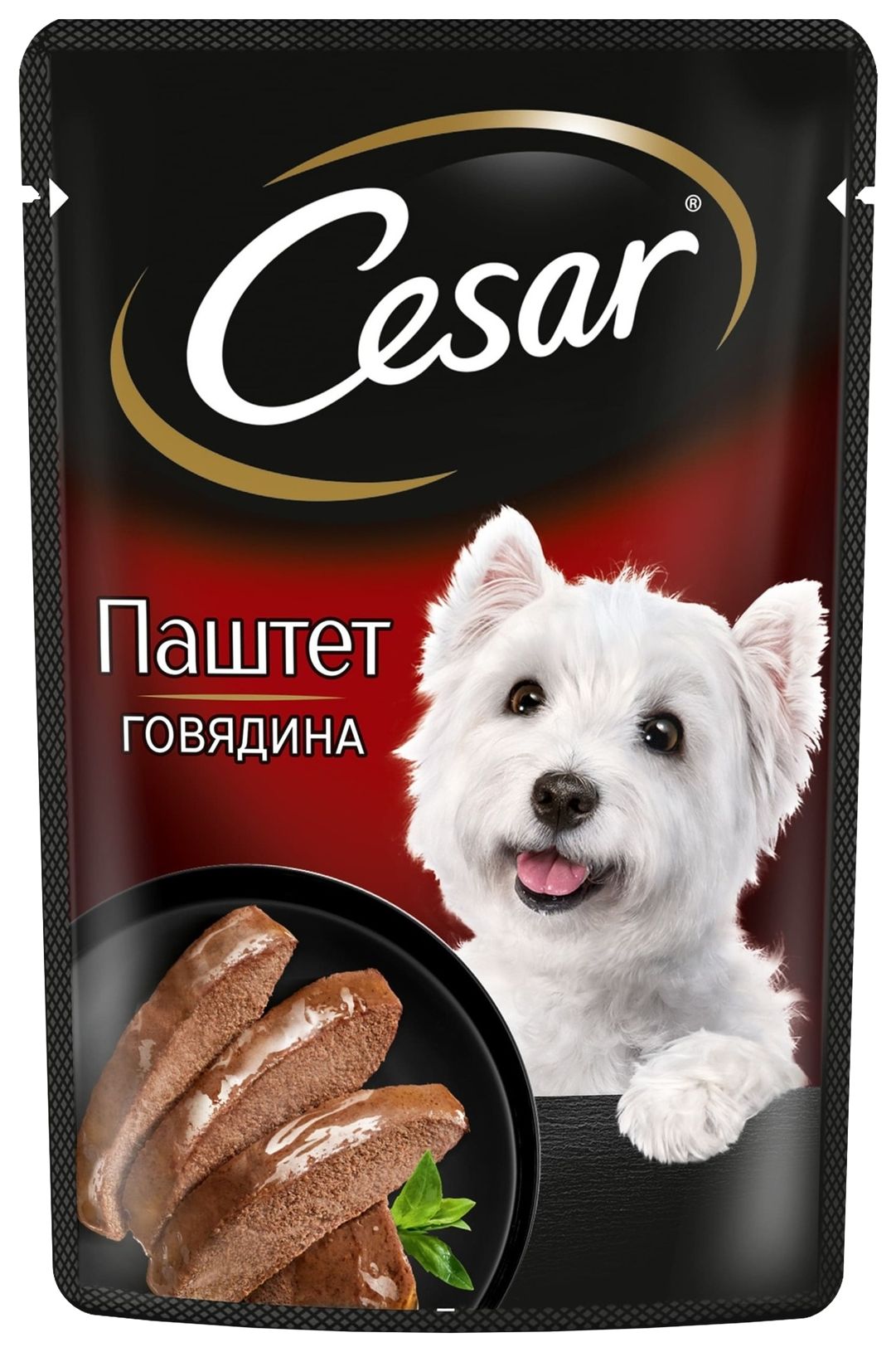 Корм для собак ЦЕЗАРЬ с говядиной паштет 80г