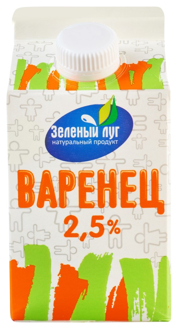 Варенец ЗЕЛЕНЫЙ ЛУГ бзмж 2.5% т/пак 450г
